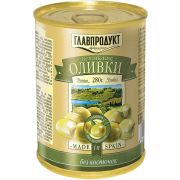 Оливки зеленые без косточки ж/б 300гр 1*12 Главпродукт 6997