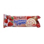 Рулет 300гр Клубничный 1*10 Русский бисквит