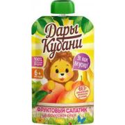 Пюре Фруктовый салатик (банан,груша,яблоко,персик) 90мл 1*12 Дары Кубани для детей