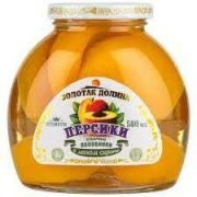 Персик половинки компот 580мл(310гр) 1*12 пол. ст/б Золотая Долина